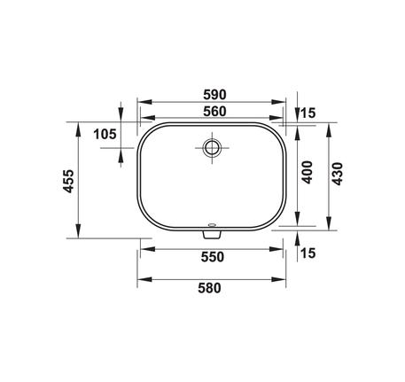 Chậu rửa âm bàn D-code 580x455 588.45.145